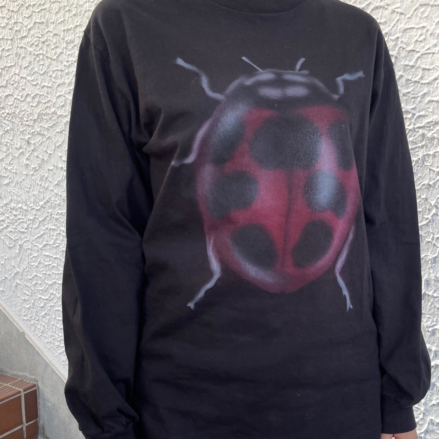 Black ladybug long sleeve / エアブラシTシャツ