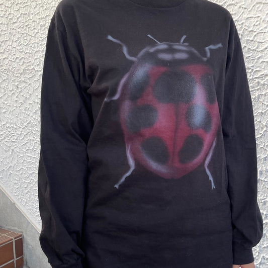 Black ladybug long sleeve / エアブラシTシャツ