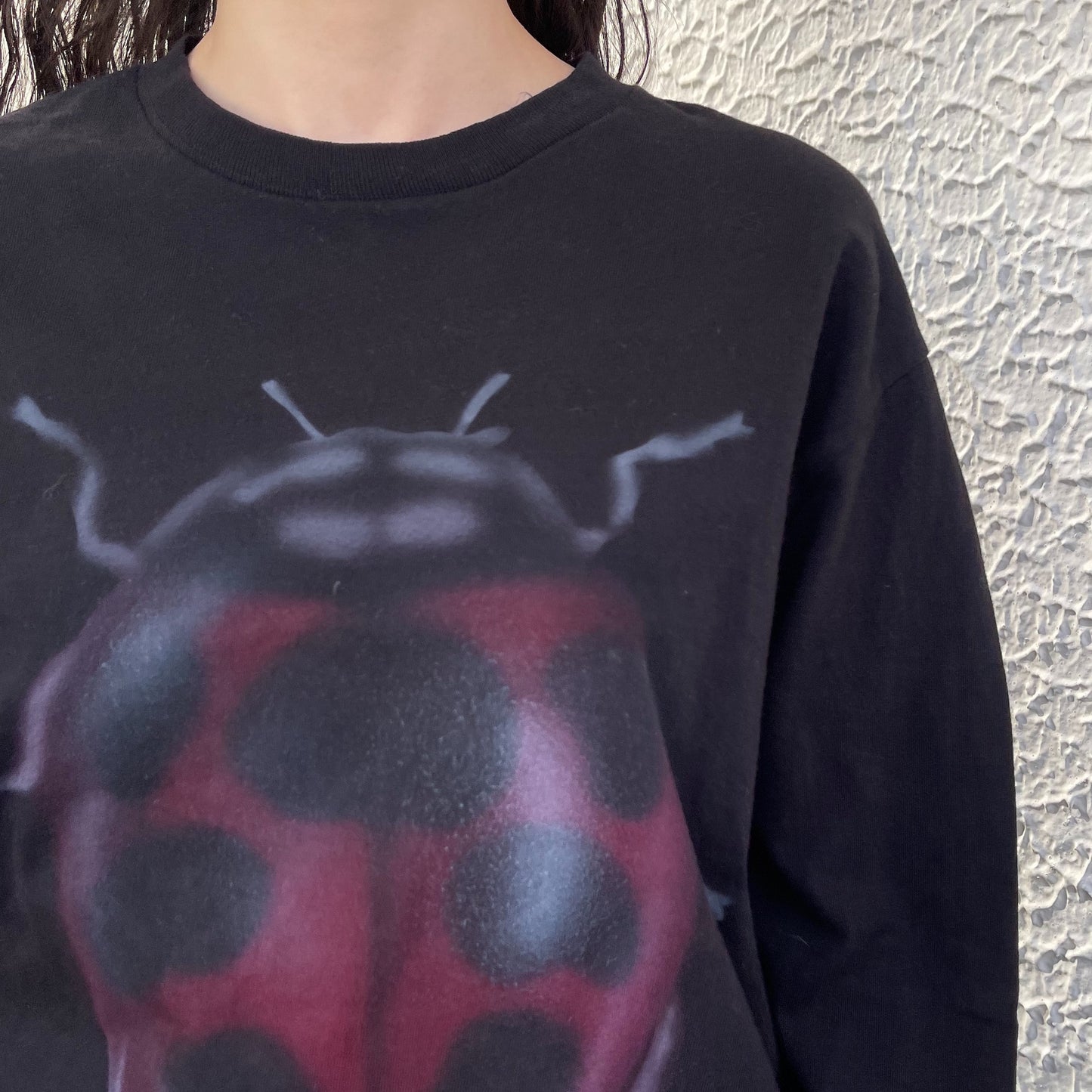 Black ladybug long sleeve / エアブラシTシャツ