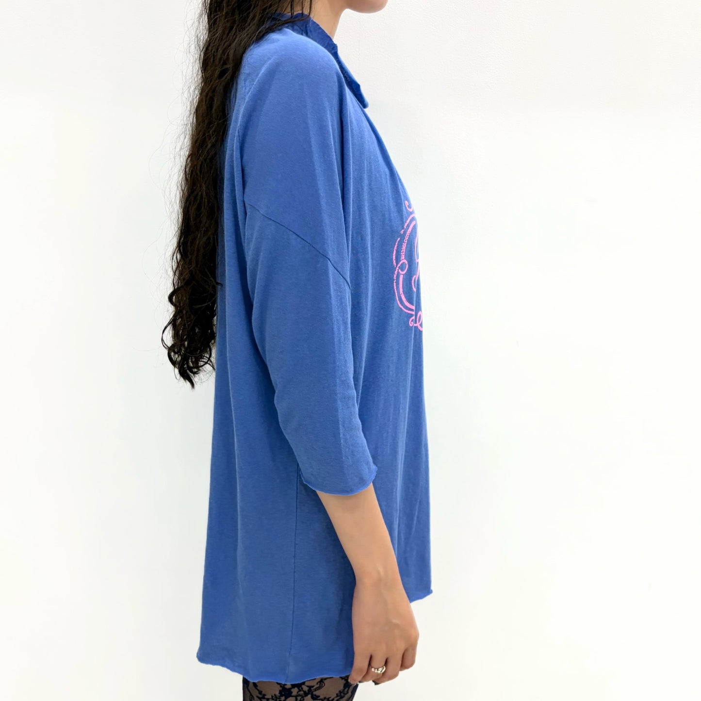 [fa.er.ie] sui loose top / blue / シャーリングプリントトップ