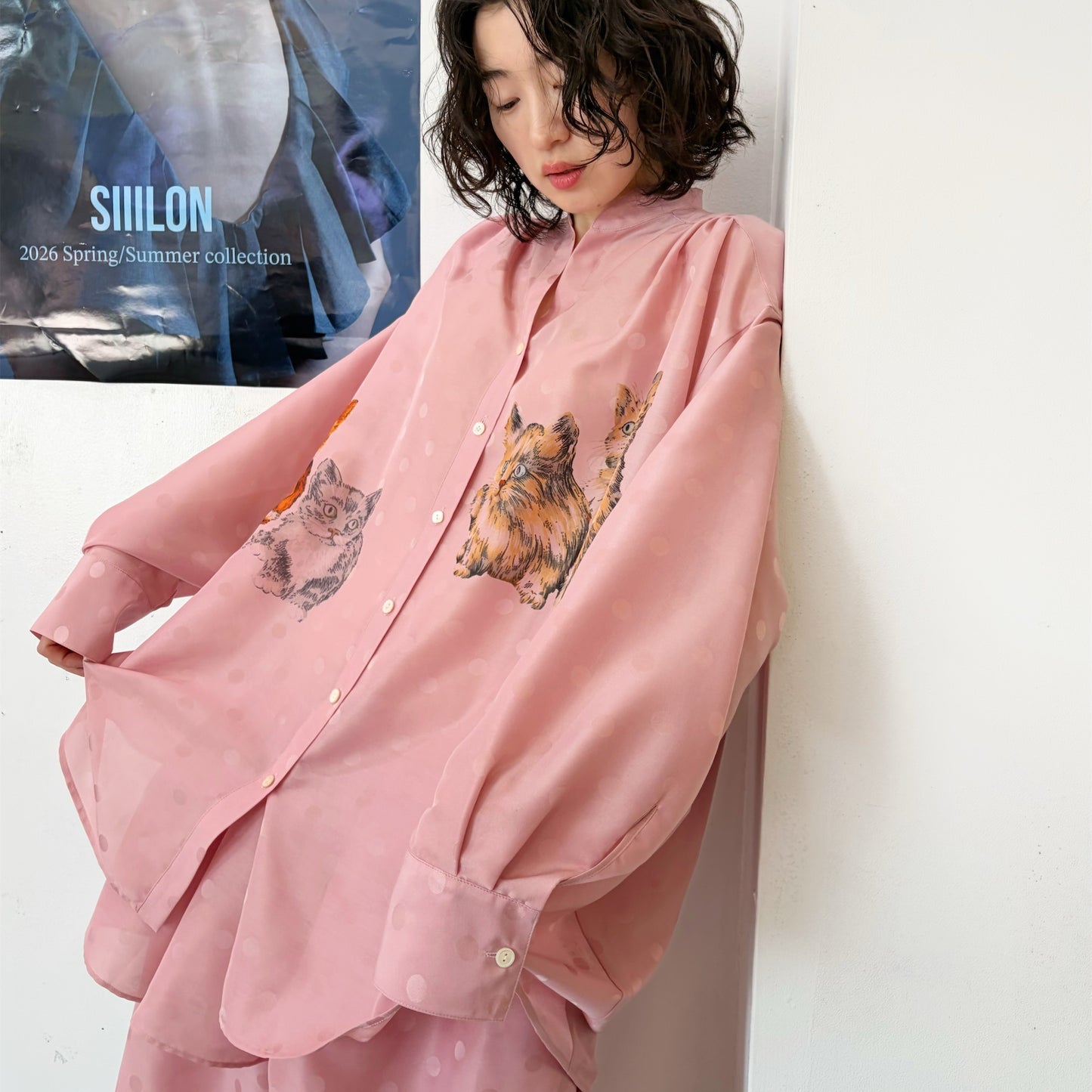 【SHEEP LIMITED】Cattot blouse / PINK / キャットブラウス