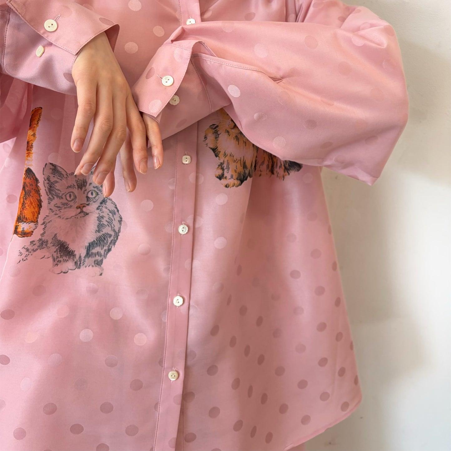 【SHEEP LIMITED】Cattot blouse / PINK / キャットブラウス