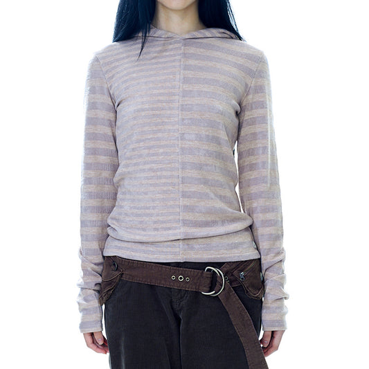 MIXED STRIPE HOODIE / PURPLE / ミックスストライプフーディー