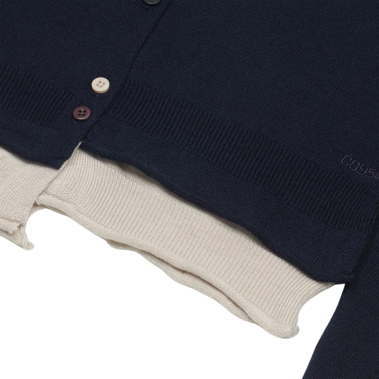 ROUND COLLAR KNIT CARDIGAN / NAVY / ラウンドカラーニットカーディガン