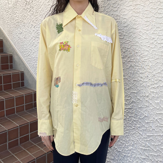 【trust teji 】Long sleeve pony blouse+ / Yellow / ロングスリーブポニーブラウス
