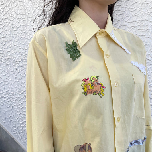 【trust teji 】Long sleeve pony blouse+ / Yellow / ロングスリーブポニーブラウス