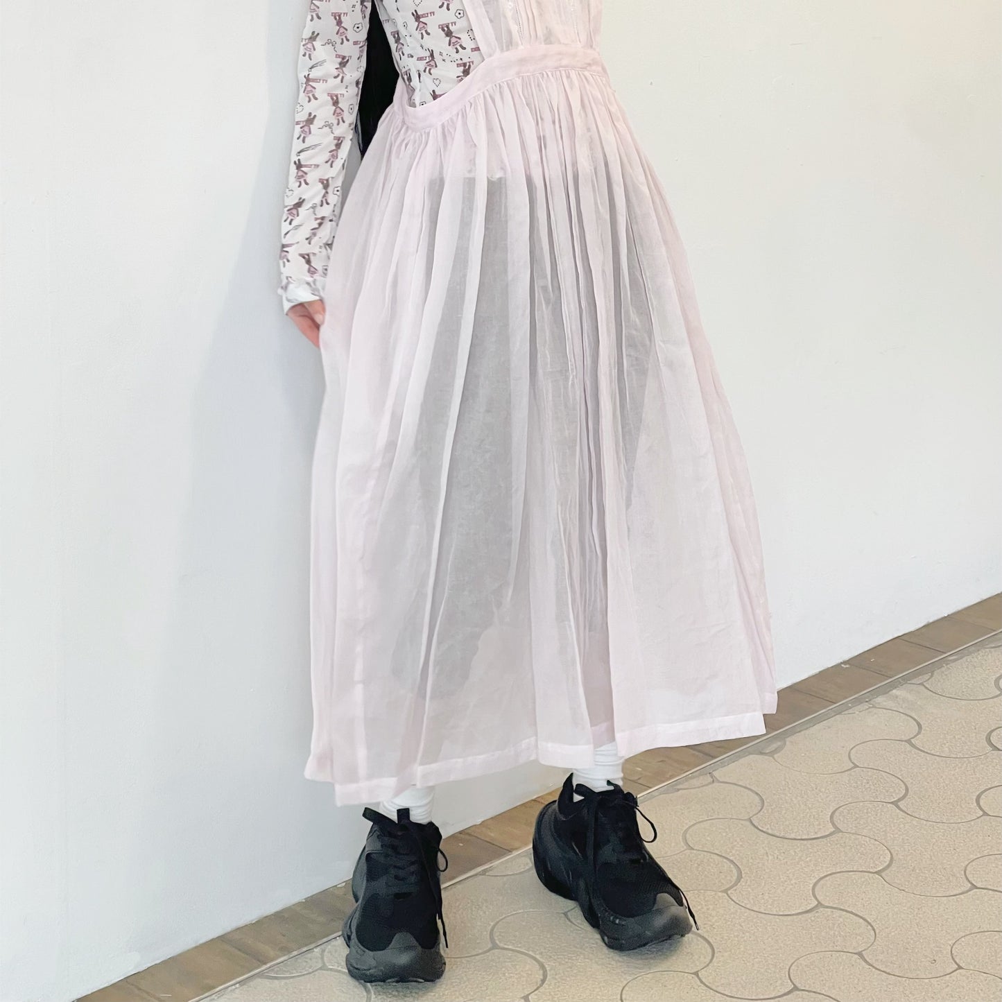 Sheer Cotton Dress / Pastel Pink / シアーコットンドレス