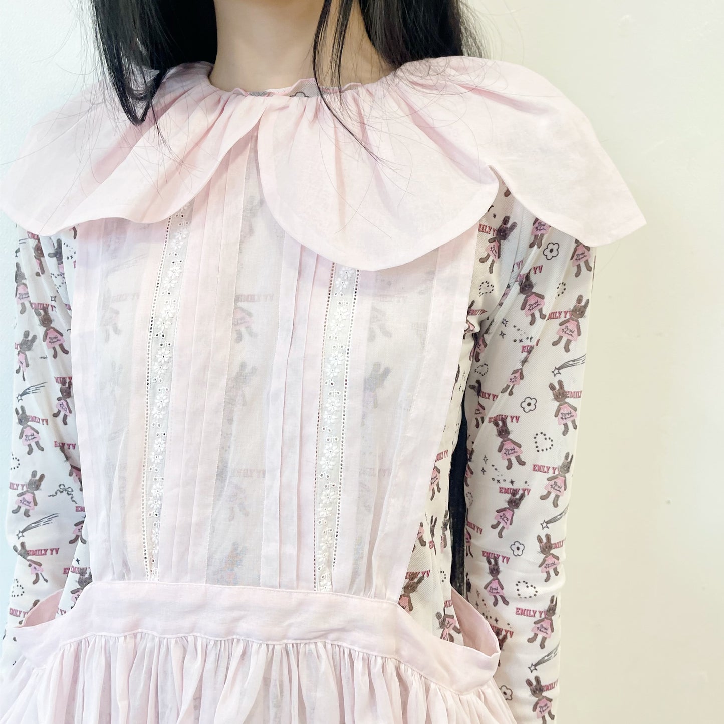 Sheer Cotton Dress / Pastel Pink / シアーコットンドレス