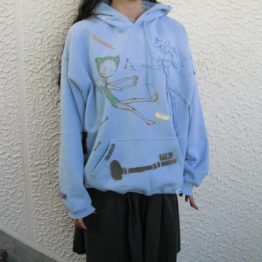 trust teji x TONII MONDO collabolation ★ Bond hoodie / Blue / ボンドフーディー