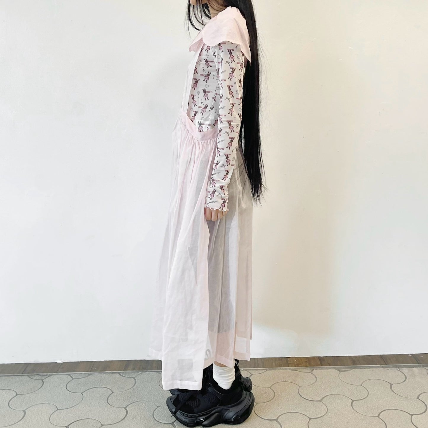 Sheer Cotton Dress / Pastel Pink / シアーコットンドレス