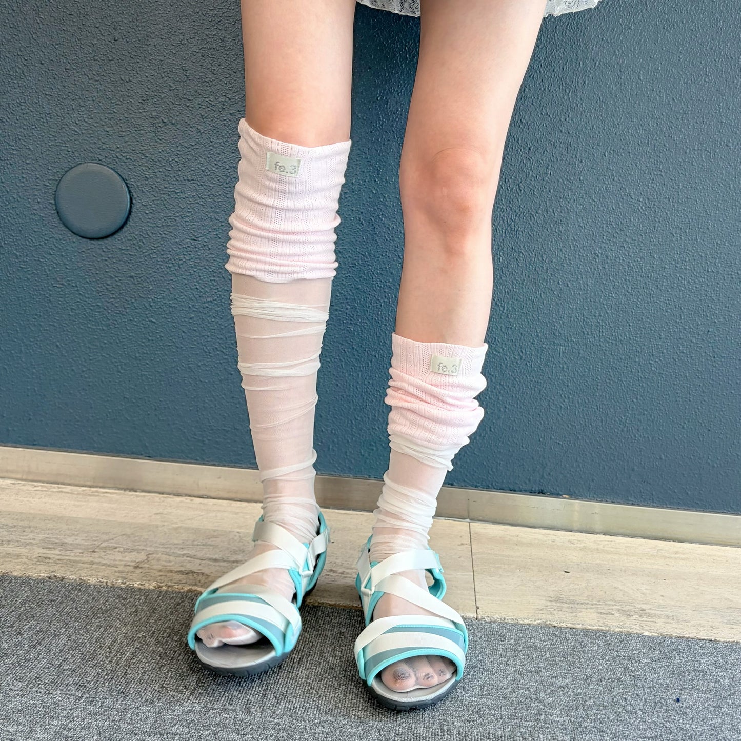 [fe.3] haze layer socks / pink / シースルーソックス