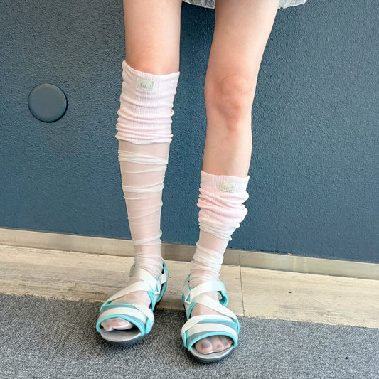 [fe.3] haze layer socks / pink / シースルーソックス
