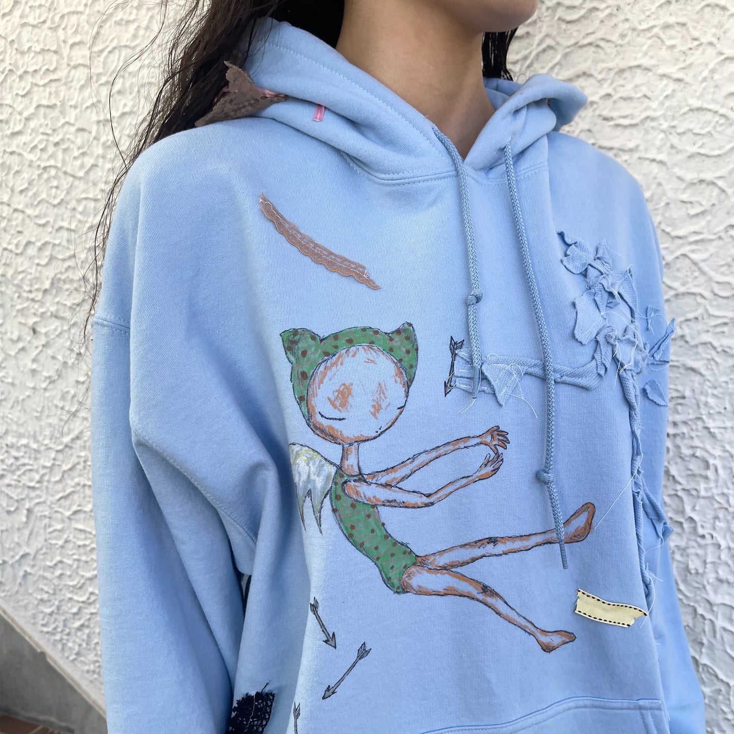 trust teji x TONII MONDO collabolation ★ Bond hoodie / Blue / ボンドフーディー