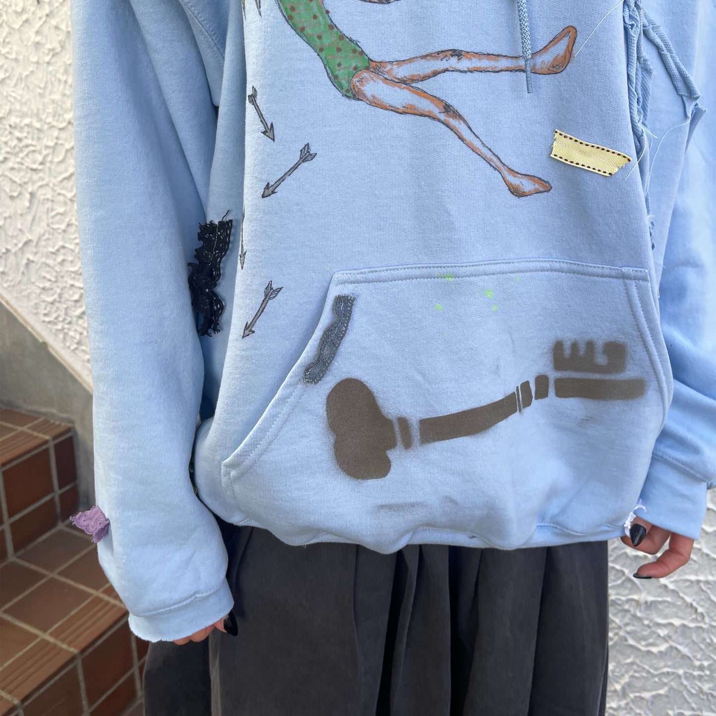 trust teji x TONII MONDO collabolation ★ Bond hoodie / Blue / ボンドフーディー