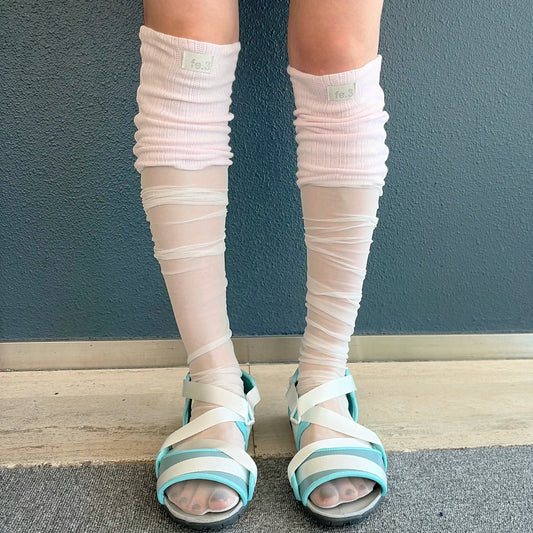 [fe.3] haze layer socks / pink / シースルーソックス