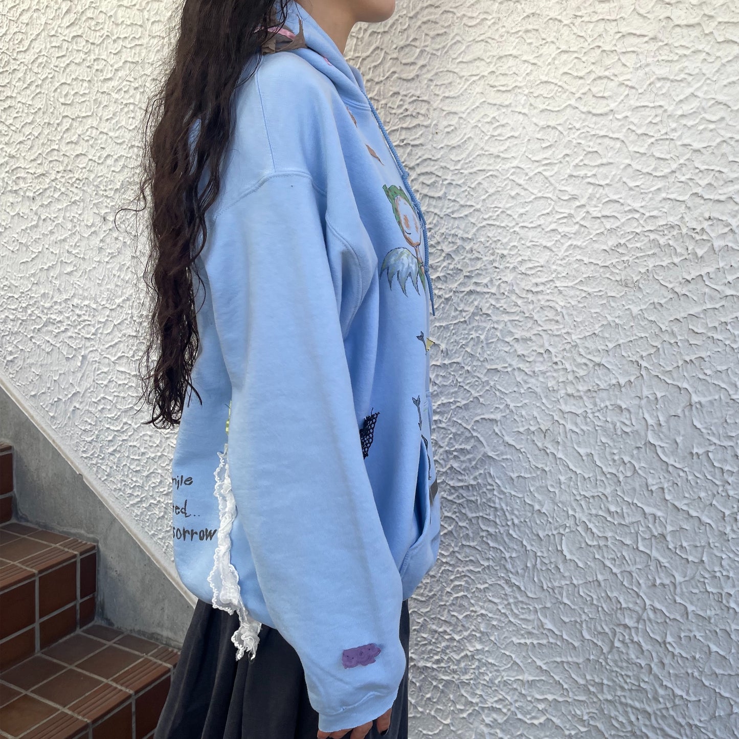 trust teji x TONII MONDO collabolation ★ Bond hoodie / Blue / ボンドフーディー