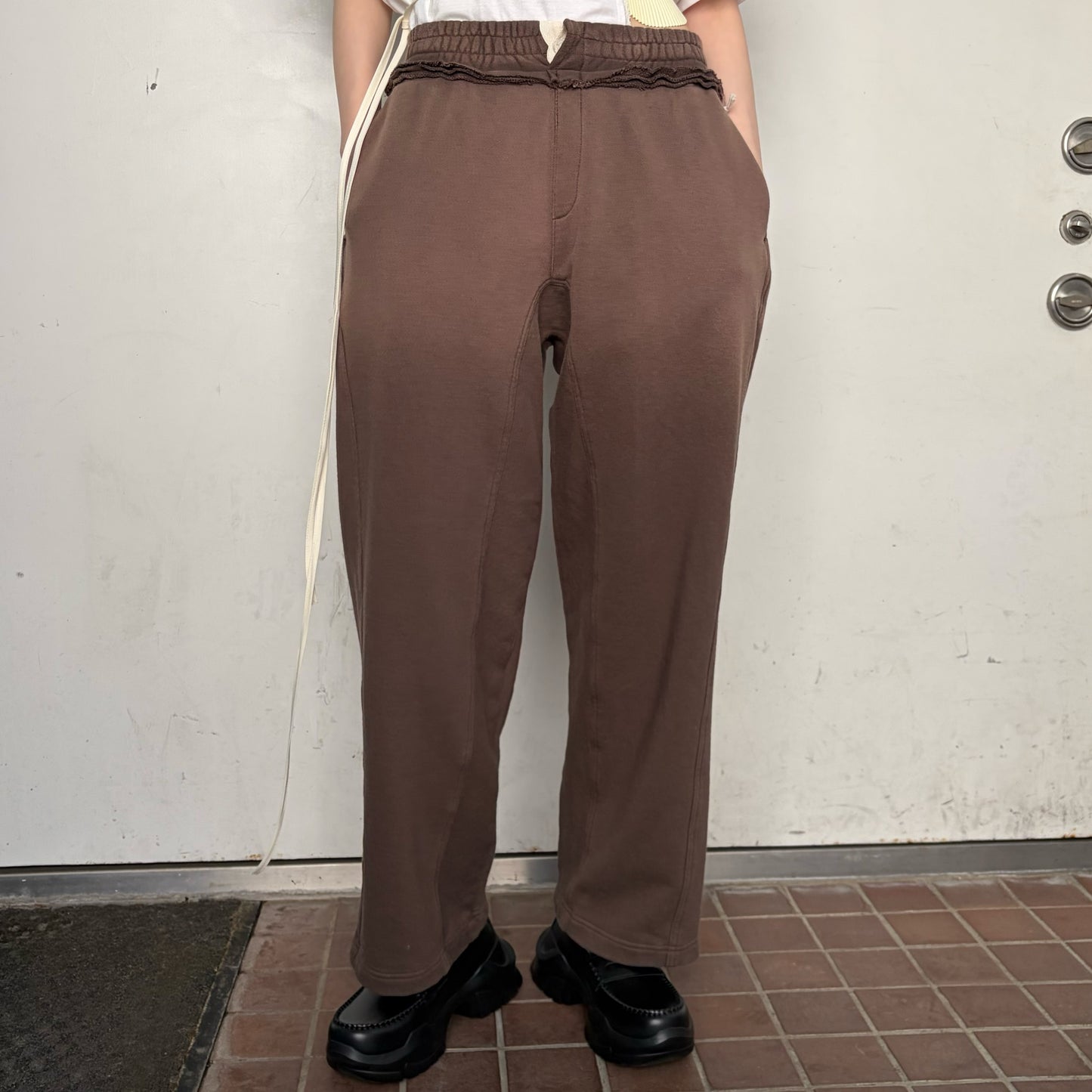 Bleach waves long pants / DUST BROWN / ブリーチスウェットパンツ