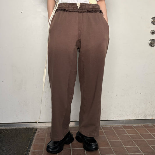 Bleach waves long pants / DUST BROWN / ブリーチスウェットパンツ