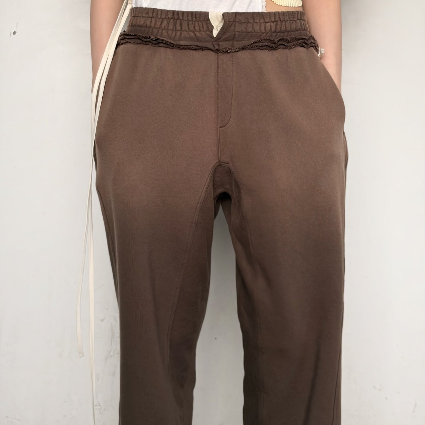 Bleach waves long pants / DUST BROWN / ブリーチスウェットパンツ