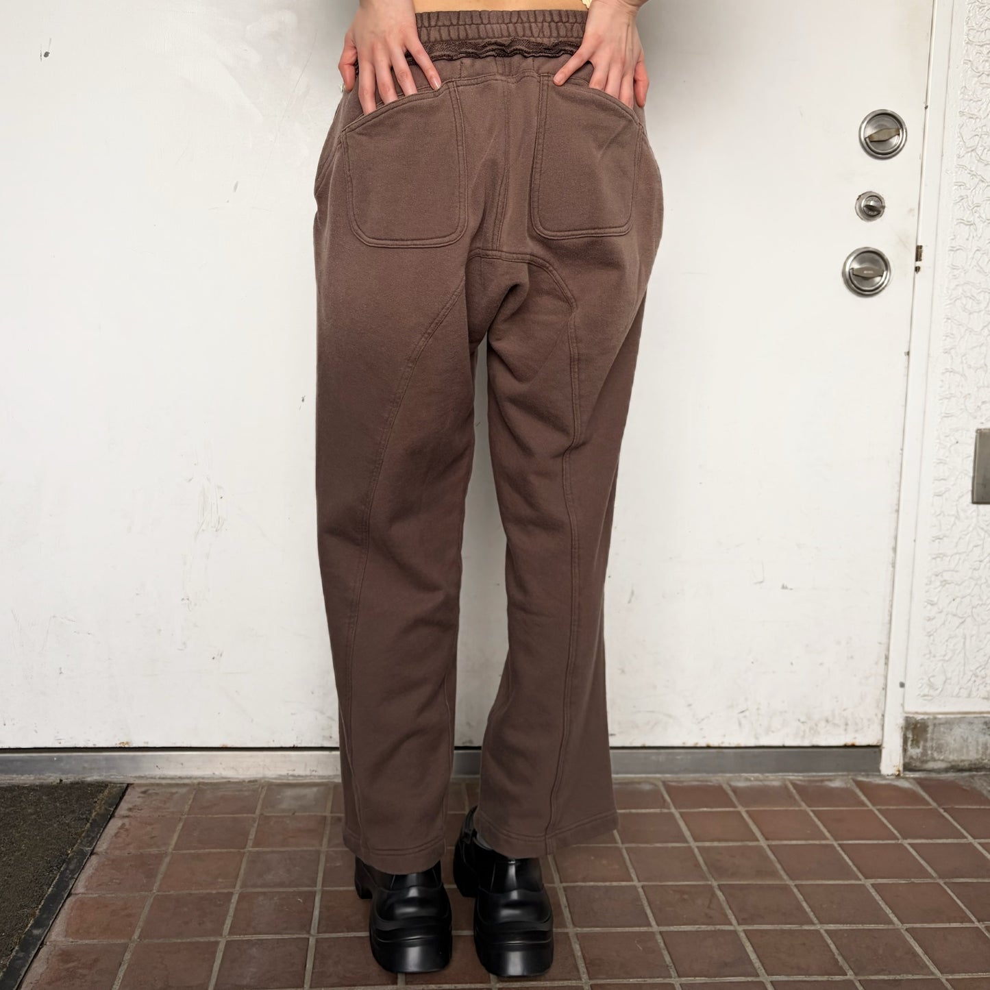 Bleach waves long pants / DUST BROWN / ブリーチスウェットパンツ