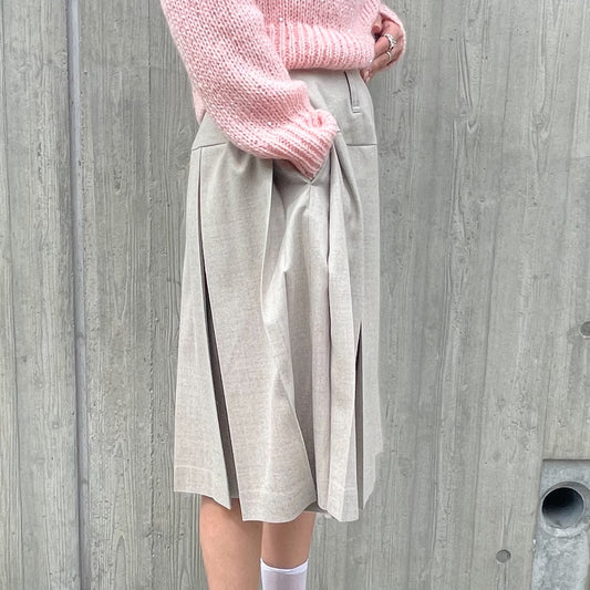 Neghbors skirt / BEIGE / プリーツスカート