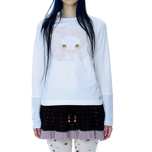 BLUSH LONGSLEEVES / IVORY / グラフィックプリントロングスリーブTシャツ