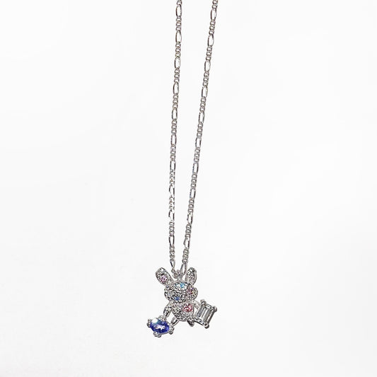 rabbit trunk necklace / zirconia x tanzanite x quartz / うさぎトランクネックレス