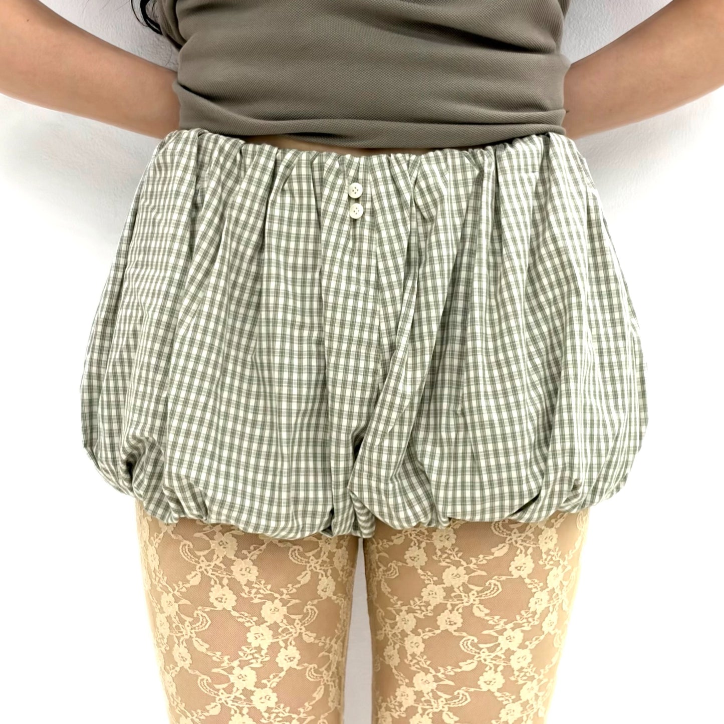 [fa.er.ie] cotton volume shorts / check / バルーンショーツ