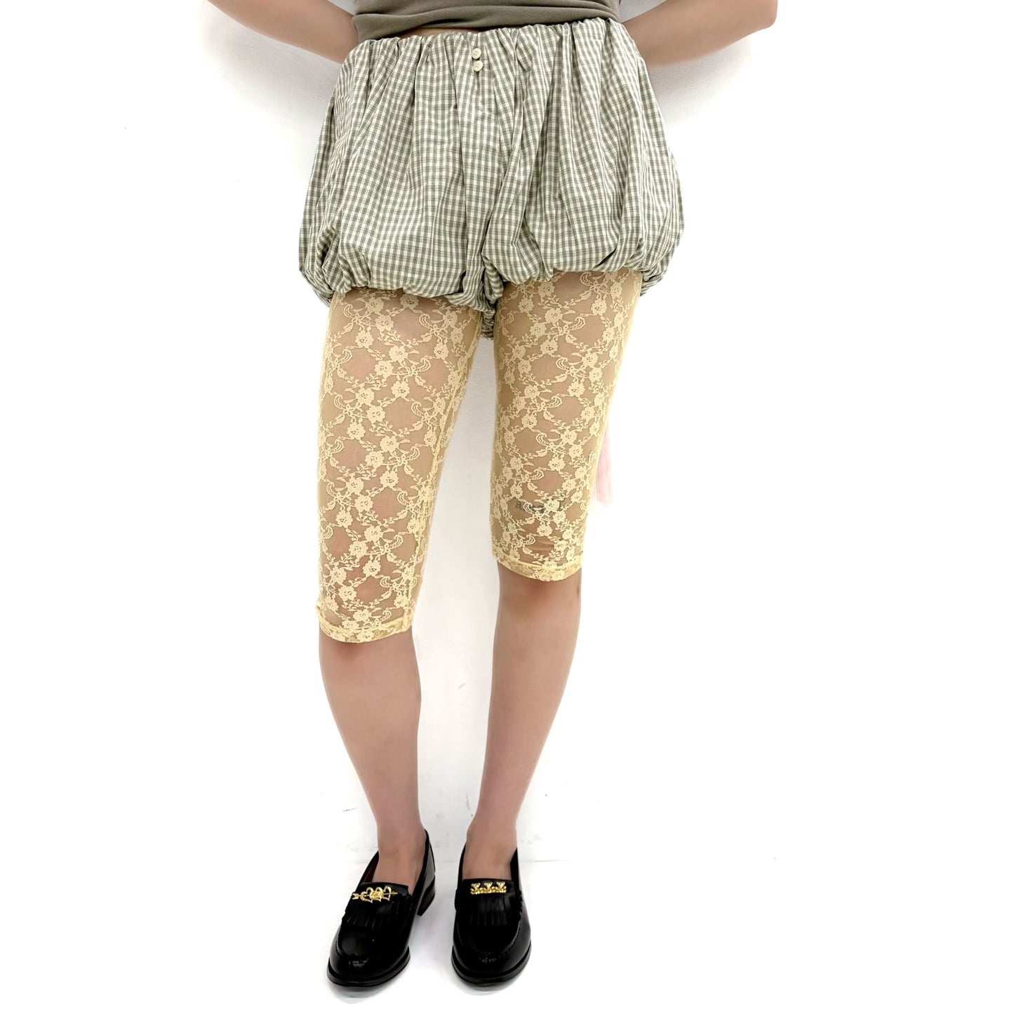 [fa.er.ie] cotton volume shorts / check / バルーンショーツ