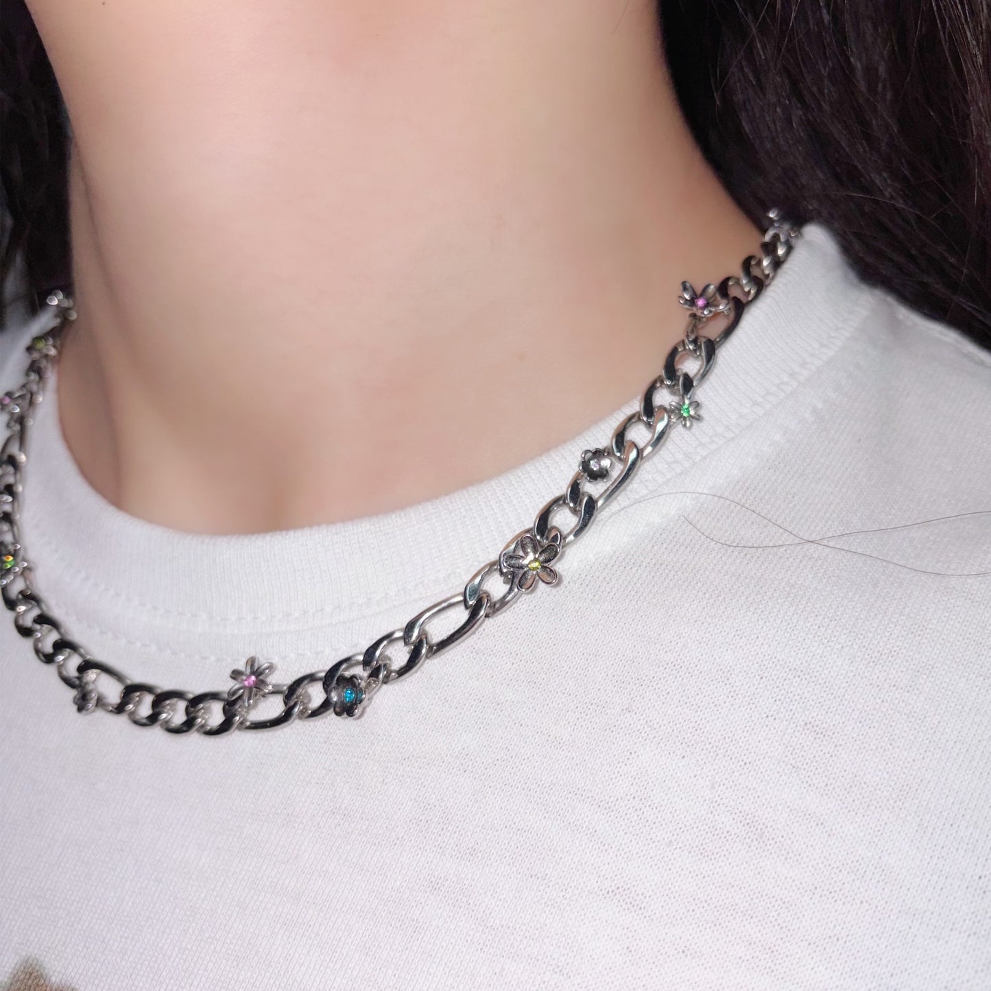 Blossom Chain / Silver / フラワーチェーンネックレス