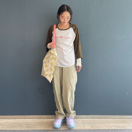 micro check nylon pants / beige / ナイロンパンツ