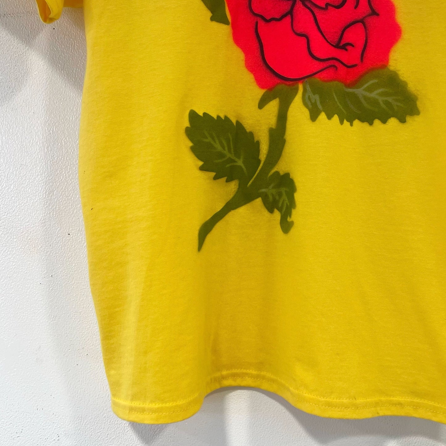 Yellow rose tee M / エアブラシTシャツ