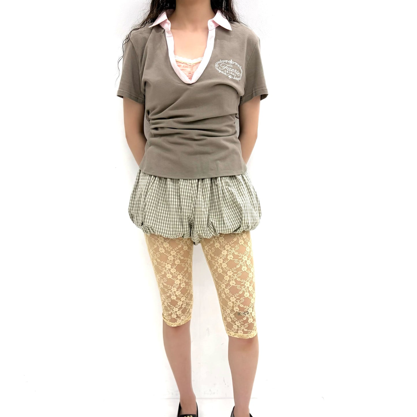 [fa.er.ie] cotton volume shorts / check / バルーンショーツ