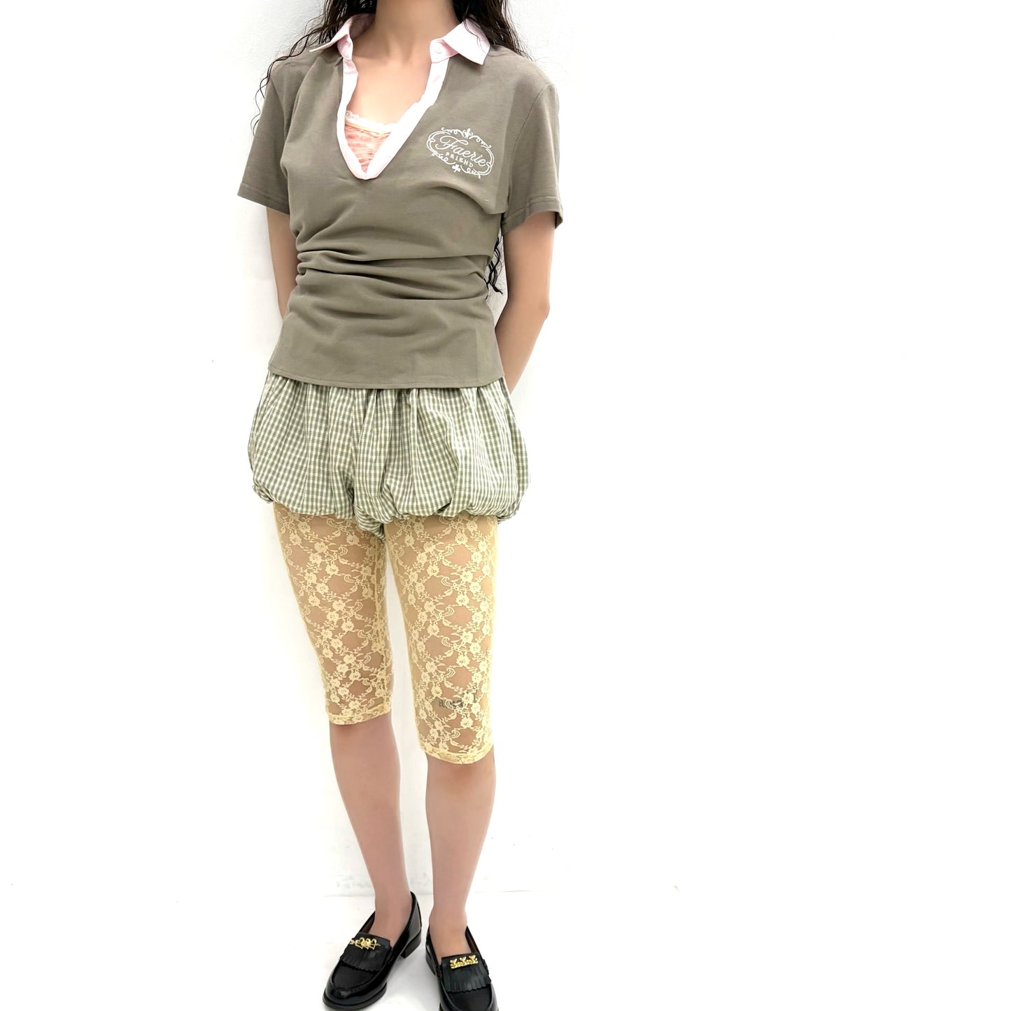 [fa.er.ie] cotton volume shorts / check / バルーンショーツ