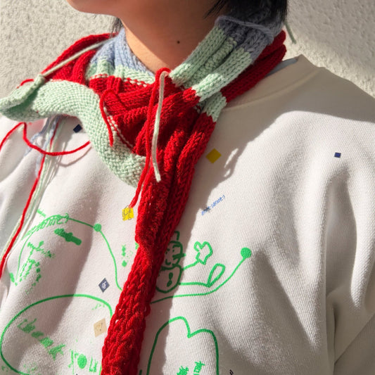 sometimes sadness / Blue,light blue,red / ミニマフラー