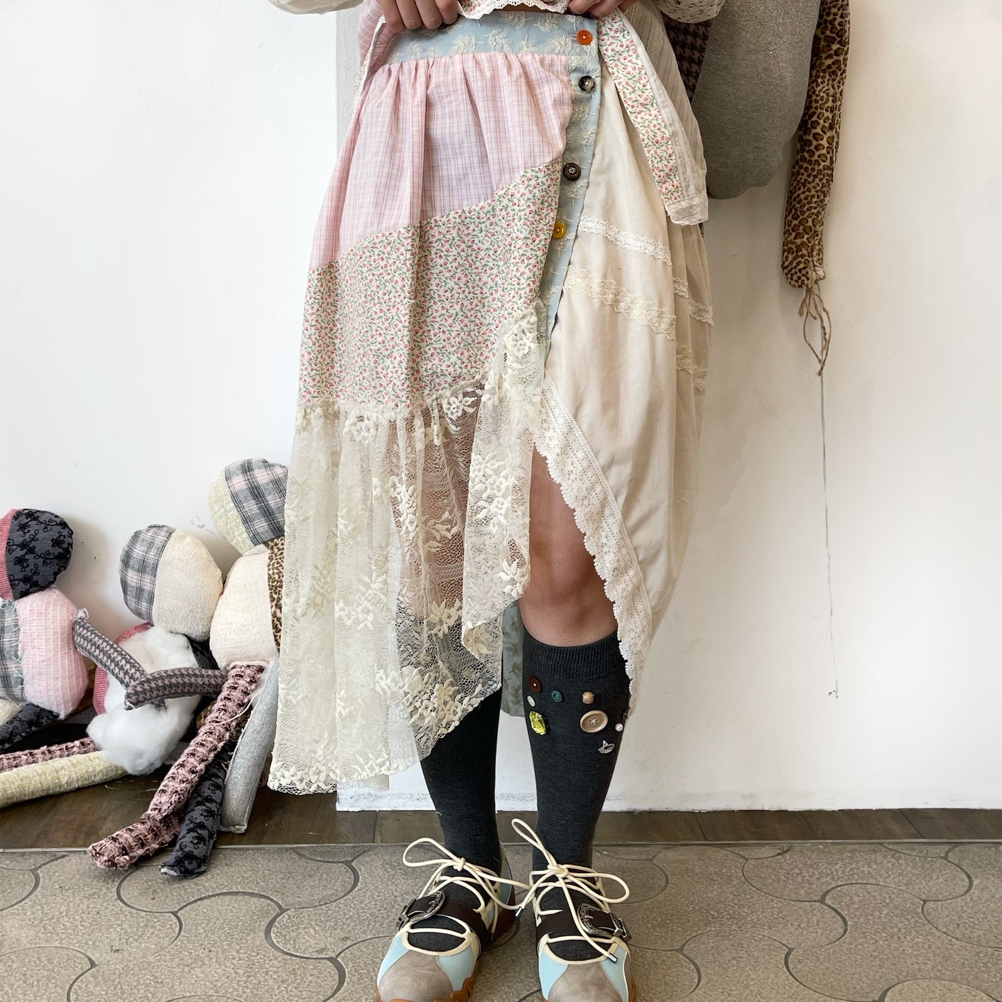 C Skirt / Mix / パッチワークスカート