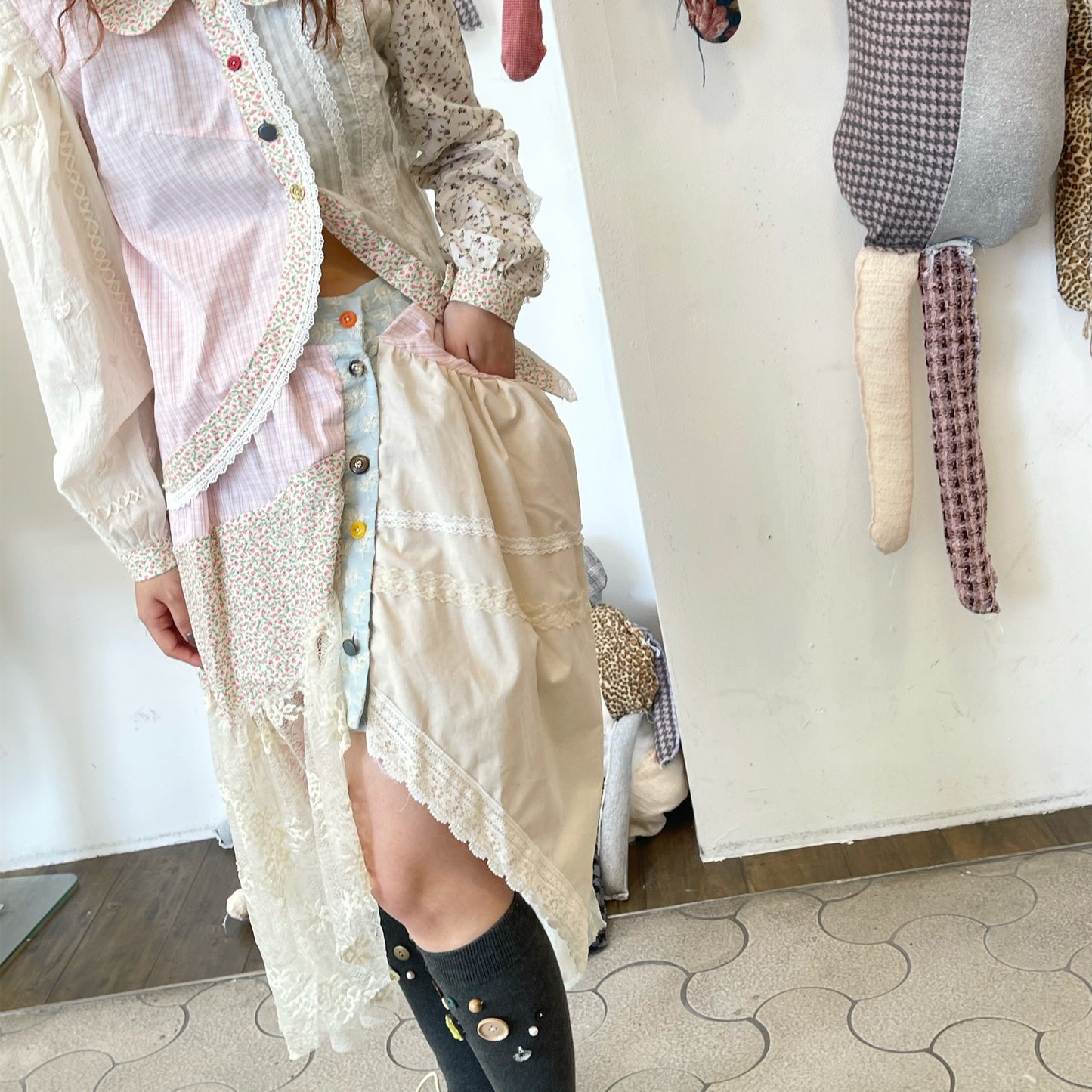 C Skirt / Mix / パッチワークスカート