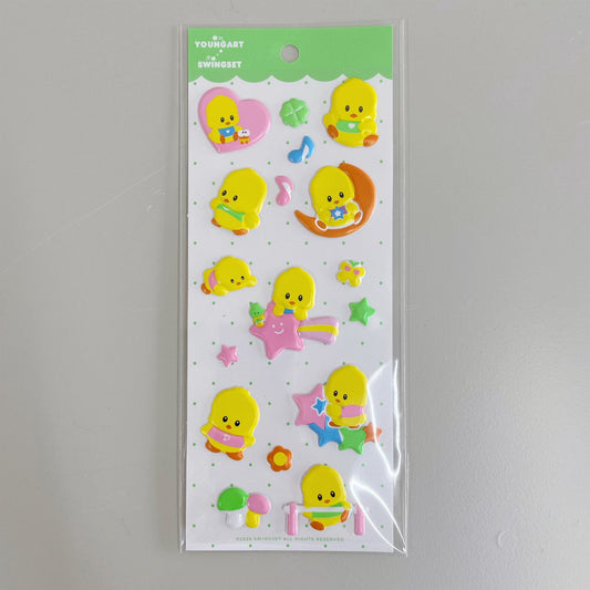 [X YOUNGART] PIPI Puffy Embossed Sticker / ひよこのステッカー