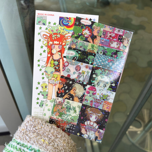 【oliwa】Alien Sticker / GLITTER / ステッカー