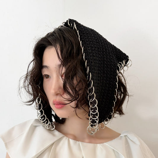 Woven Edge wrap / BLACK / フープニットヘッドアクセサリー