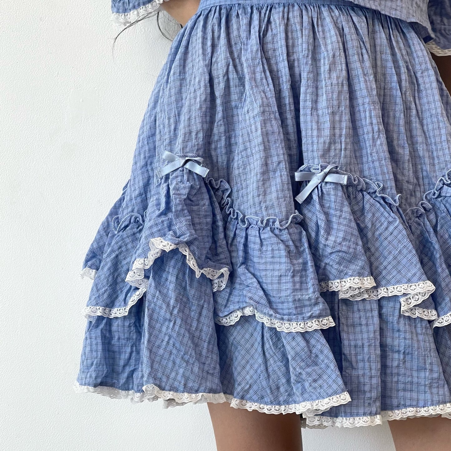 COTTON LOLITA SKIRT / BLUE / ボリュームフリルスカート