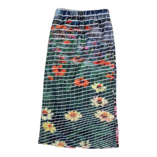 PRINT FLEECE LONG SKIRT / FLOWER / プリントフリーススカート