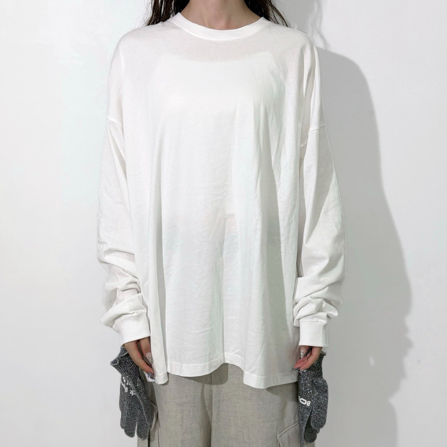 GLOVE-TROTTING RECONSTRUCTED DRESS / WHITE / Tシャツ構築レイヤードドレス