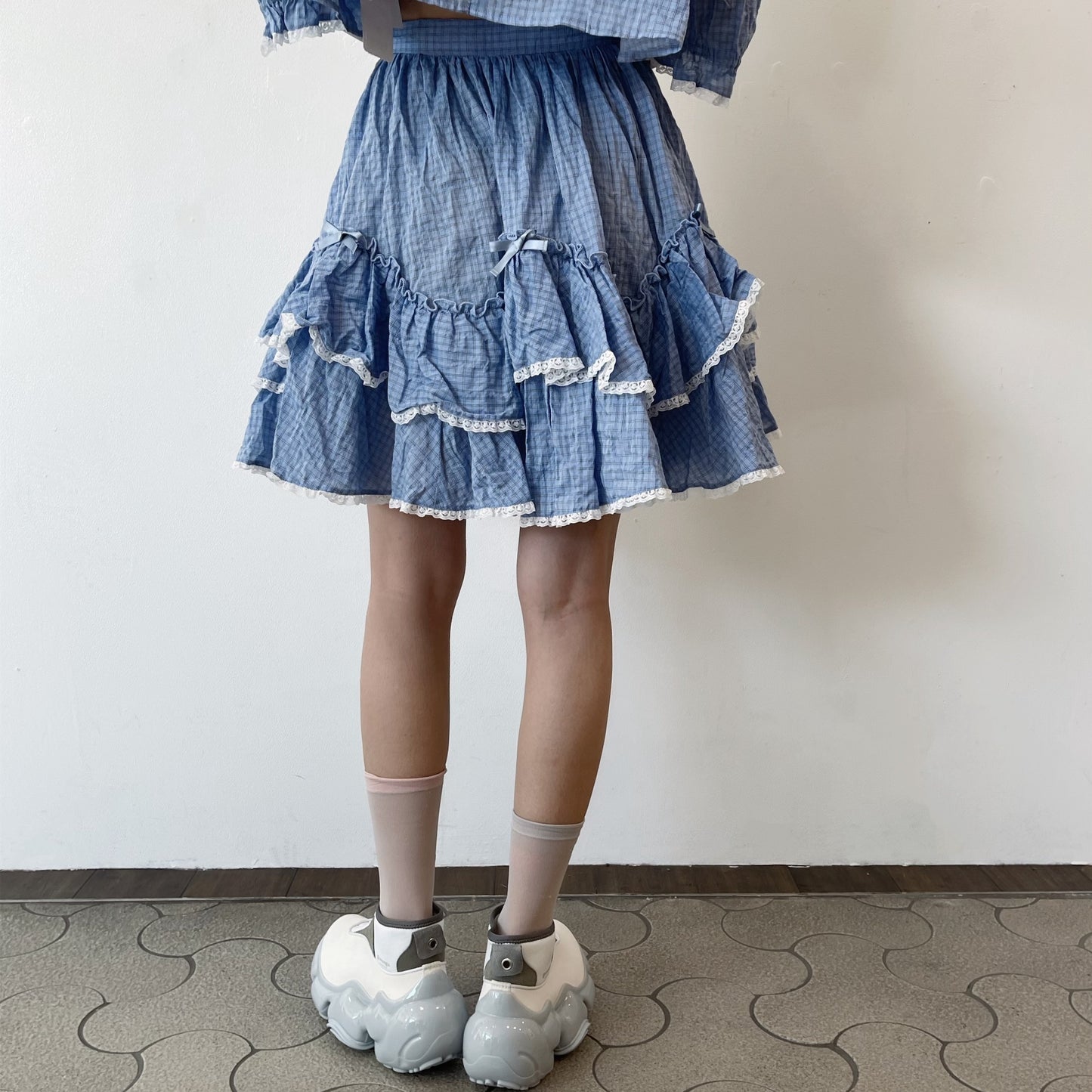 COTTON LOLITA SKIRT / BLUE / ボリュームフリルスカート