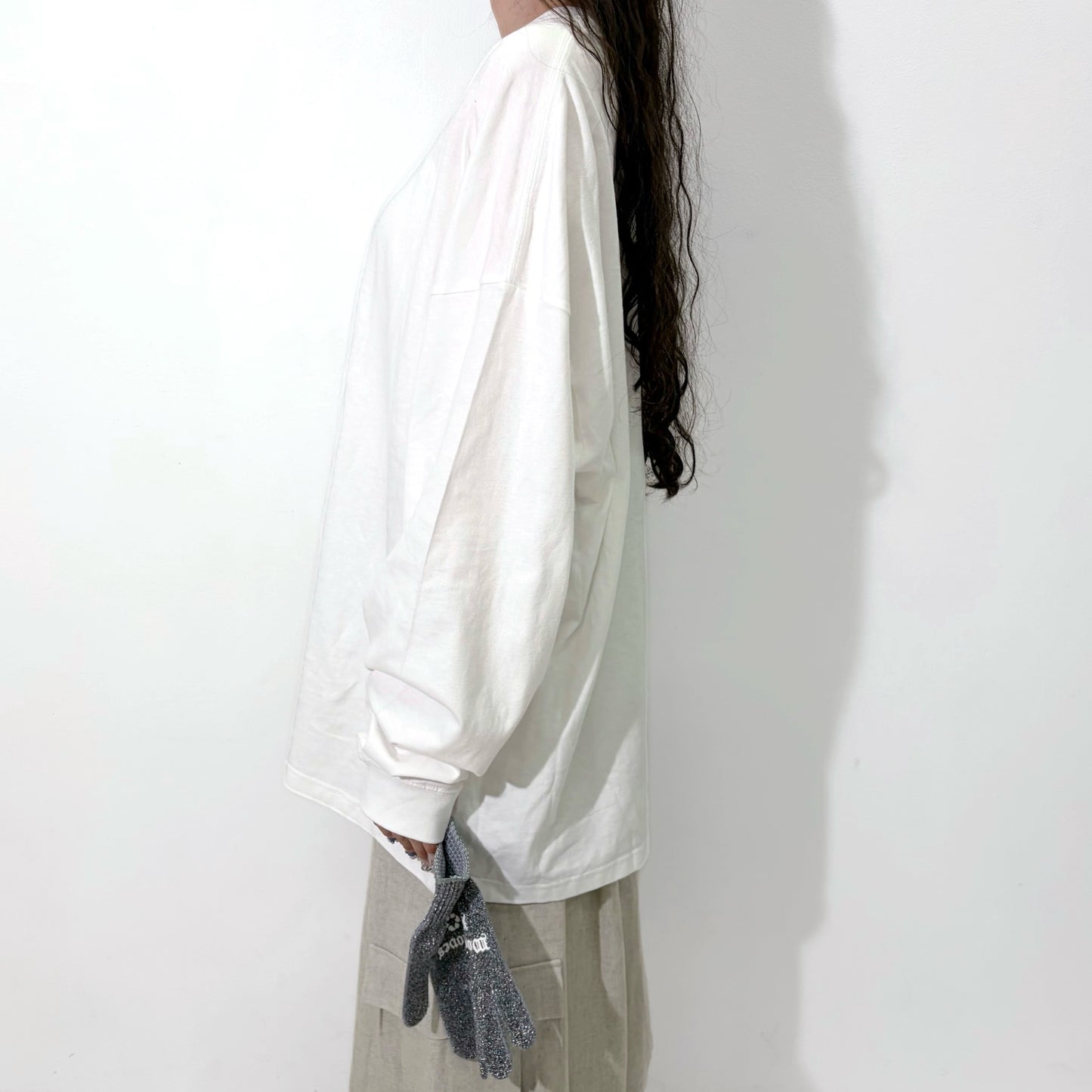 GLOVE-TROTTING RECONSTRUCTED DRESS / WHITE / Tシャツ構築レイヤードドレス