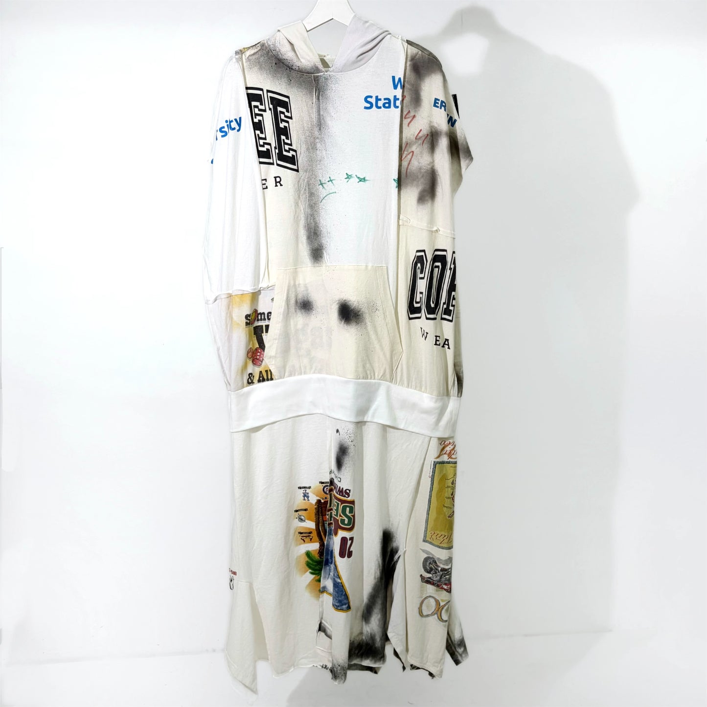 GLOVE-TROTTING RECONSTRUCTED DRESS / WHITE / Tシャツ構築レイヤードドレス