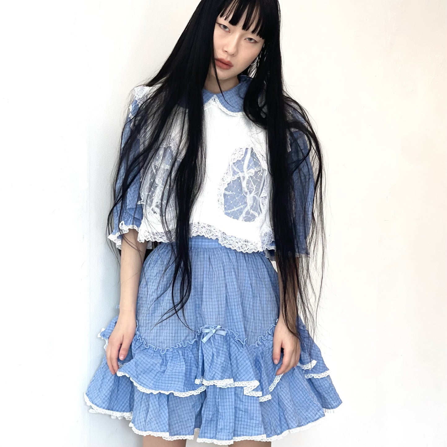 COTTON LOLITA SKIRT / BLUE / ボリュームフリルスカート