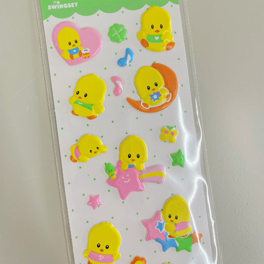 [X YOUNGART] PIPI Puffy Embossed Sticker / ひよこのステッカー