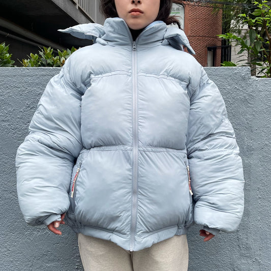Animal free bubble down jacket / DUST AQUA / ライトボリュームダウン