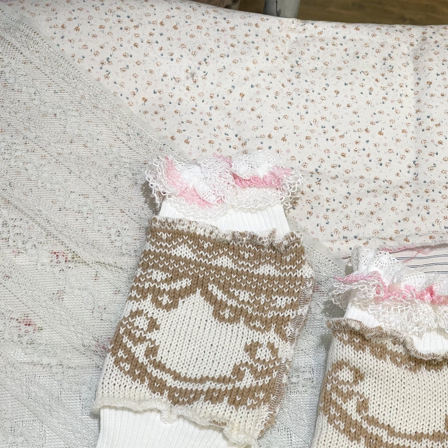 Knit lace socks / white / ニットソックス